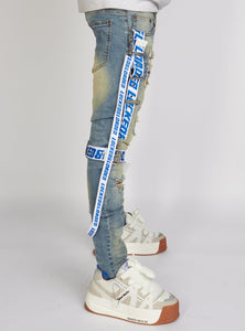 Jeans - Straps - Mid Blue And Royal Blue - LLCDP0925562