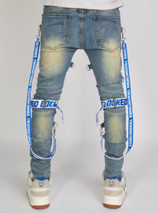 Jeans - Straps - Mid Blue And Royal Blue - LLCDP0925562