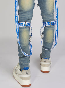 Jeans - Straps - Mid Blue And Royal Blue - LLCDP0925562