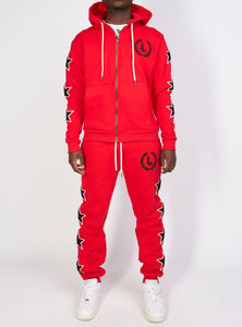 Sweatsuit - Star Set - Red - LLSET108