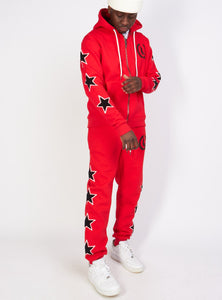 Sweatsuit - Star Set - Red - LLSET108