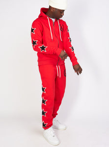 Sweatsuit - Star Set - Red - LLSET108