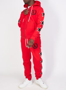 Sweatsuit - Star Set - Red - LLSET108