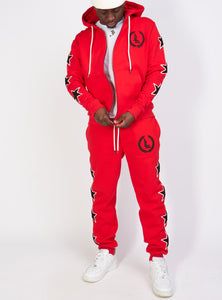 Sweatsuit - Star Set - Red - LLSET108