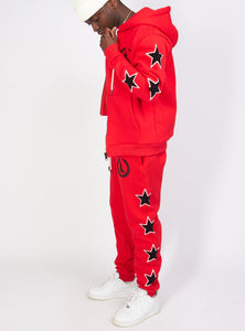 Sweatsuit - Star Set - Red - LLSET108