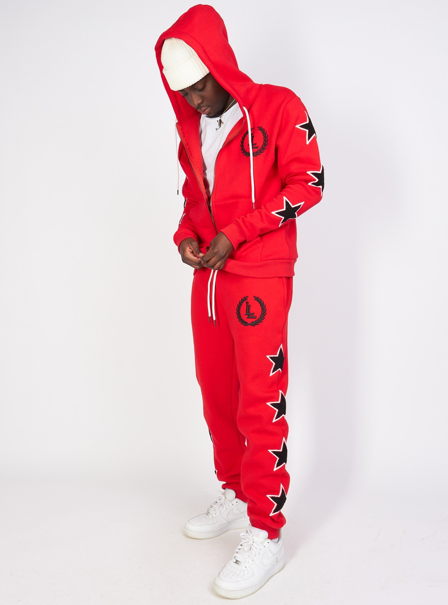 Sweatsuit - Star Set - Red - LLSET108