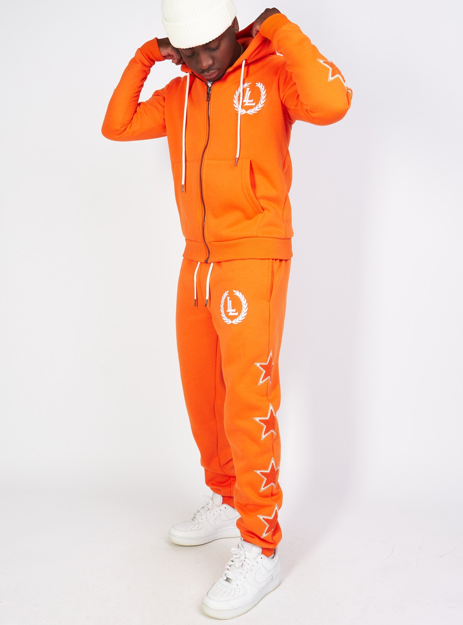 Sweatsuit - Star Set - Orange - LLSET109