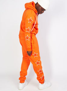 Sweatsuit - Star Set - Orange - LLSET109