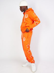 Sweatsuit - Star Set - Orange - LLSET109