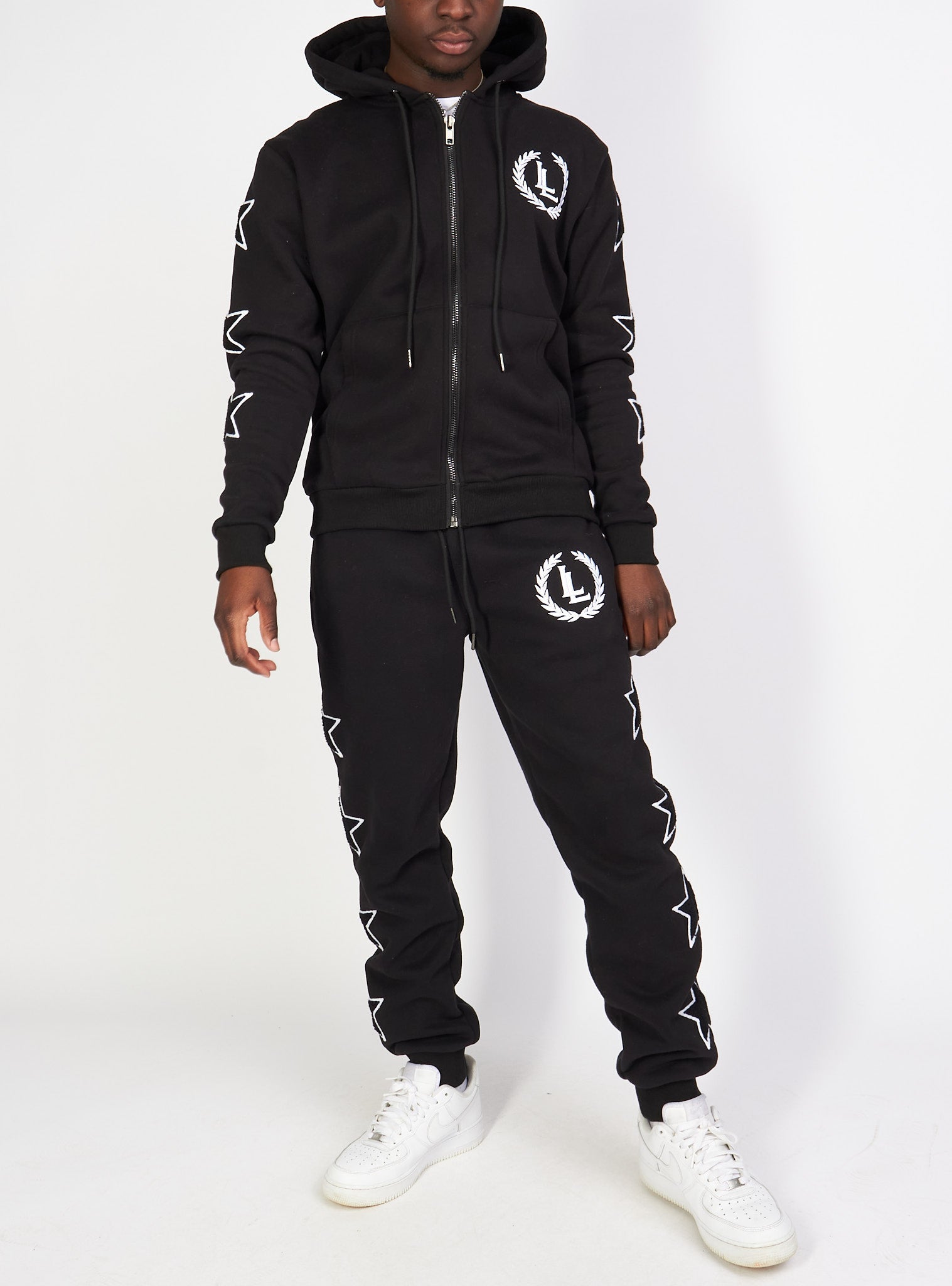 Sweatsuit - Star Set - Black - LLSET107