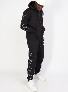 Sweatsuit - Star Set - Black - LLSET107