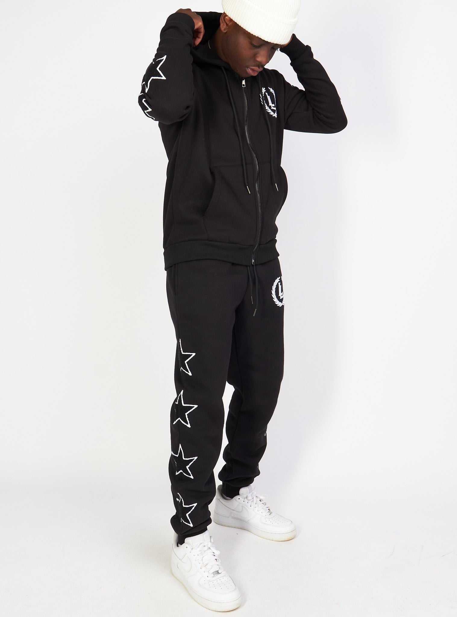 Sweatsuit - Star Set - Black - LLSET107