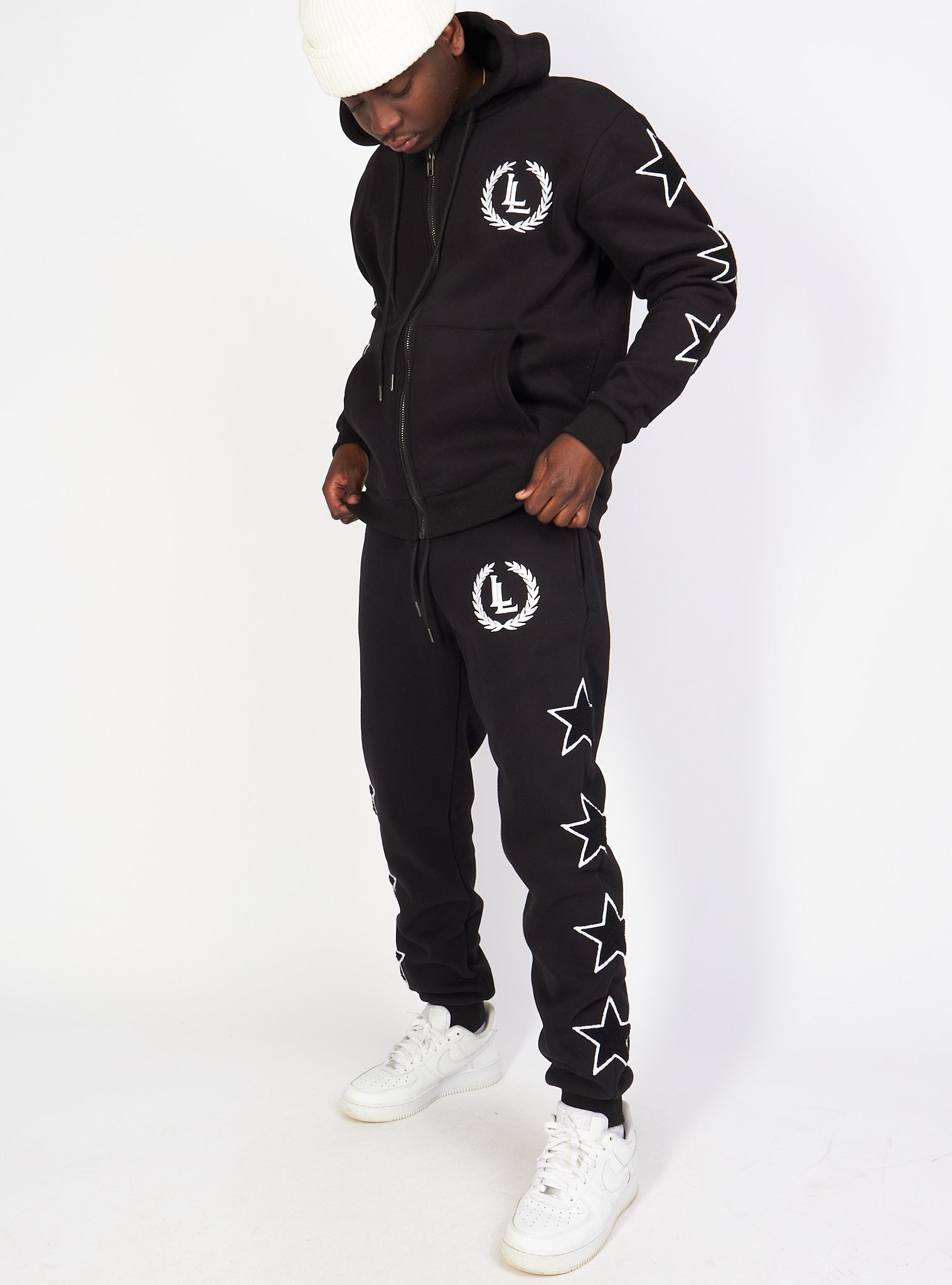 Sweatsuit - Star Set - Black - LLSET107