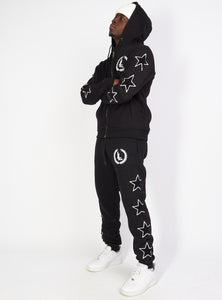 Sweatsuit - Star Set - Black - LLSET107