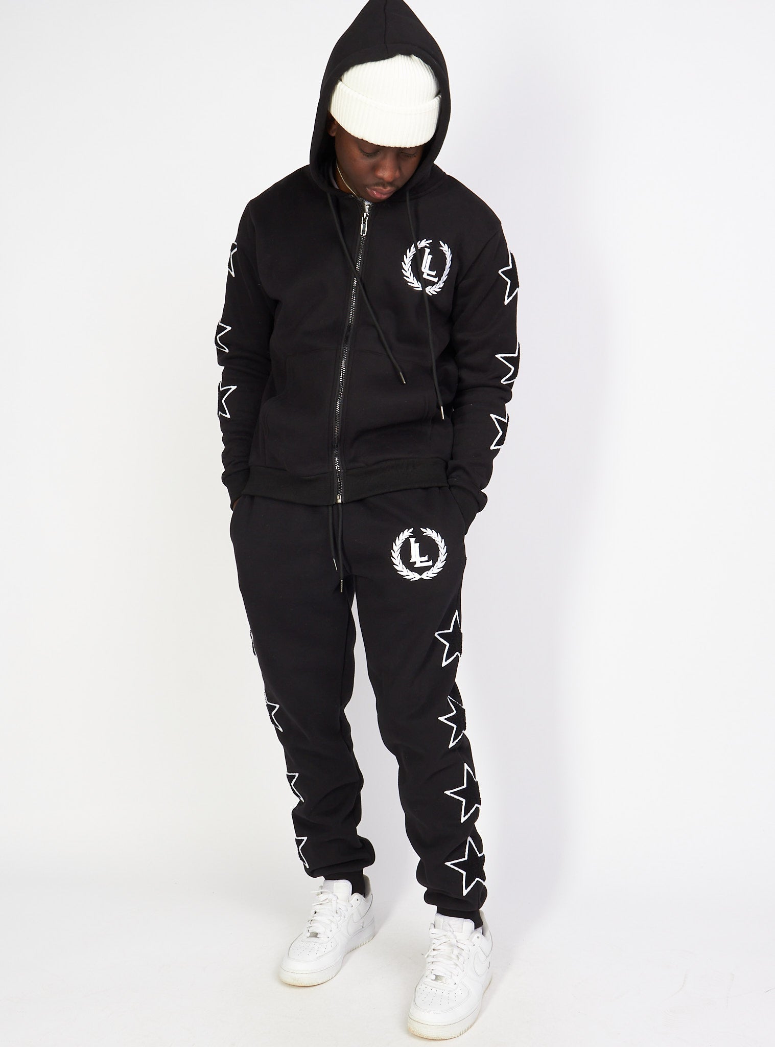 Sweatsuit - Star Set - Black - LLSET107