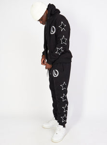 Sweatsuit - Star Set - Black - LLSET107