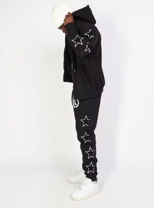 Sweatsuit - Star Set - Black - LLSET107