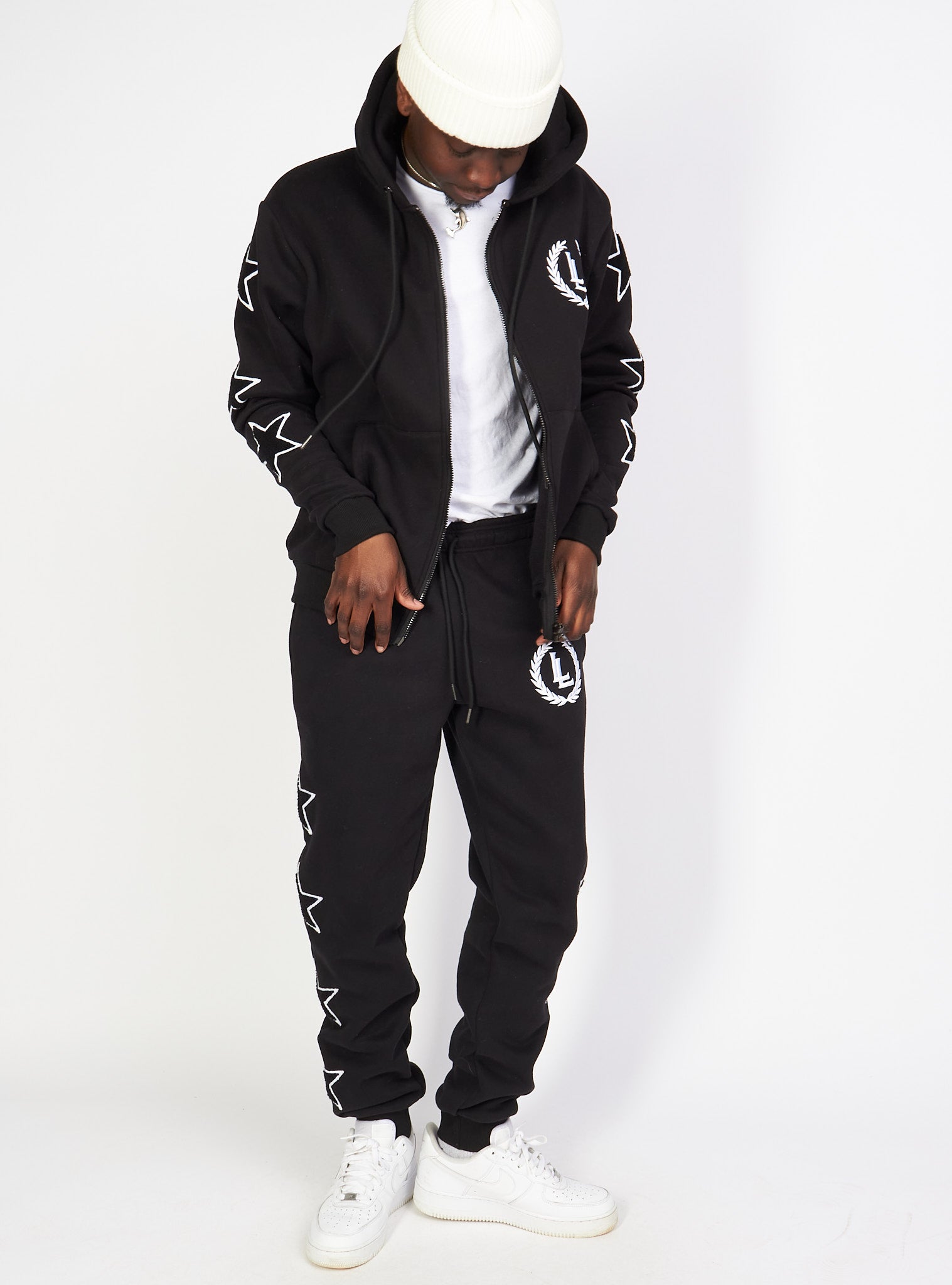 Sweatsuit - Star Set - Black - LLSET107