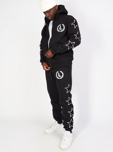 Sweatsuit - Star Set - Black - LLSET107