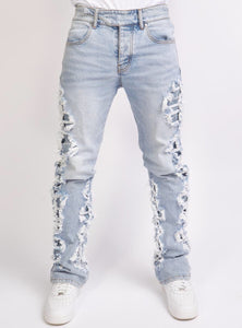 Locked & Loaded Jeans - Beckman - Stacked - Ultra Distressed - Blue Wash - 502