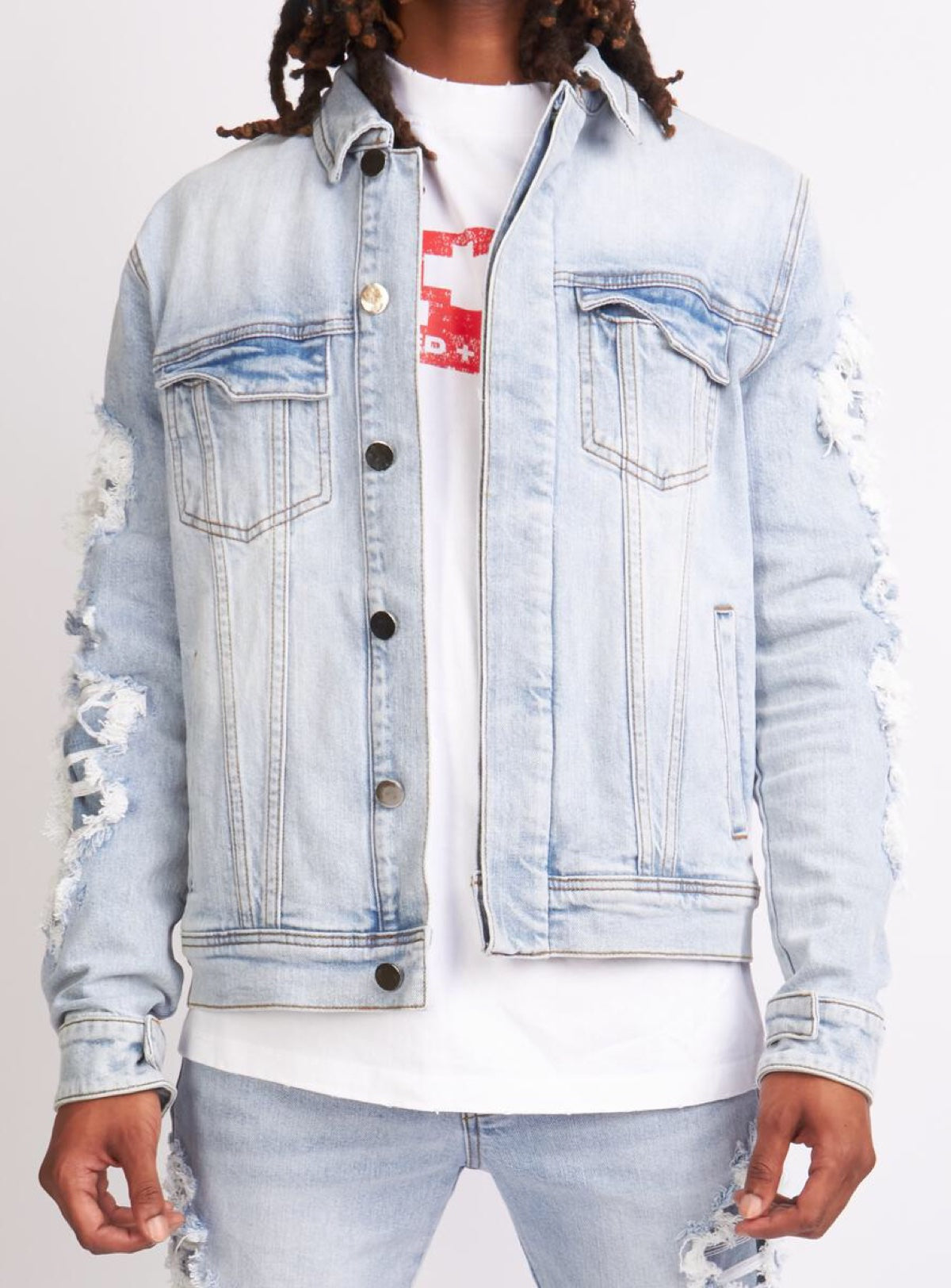 Locked & Loaded Denim Jacket - Beckman - Ultra Distressed - Blue Wash - 531