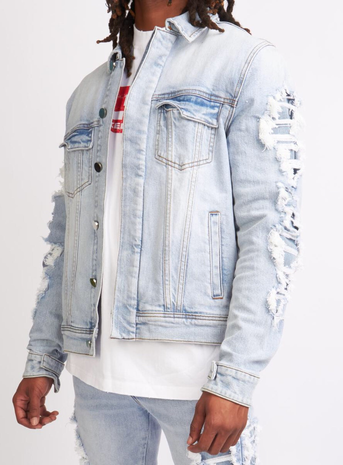 Locked & Loaded Denim Jacket - Beckman - Ultra Distressed - Blue Wash - 531