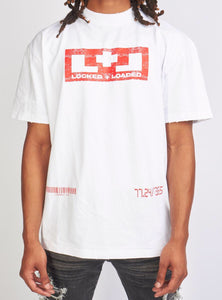 Locked & Loaded T-Shirt - Beckman - Oversized - White And Red - 104