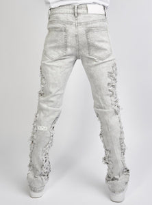 Locked & Loaded Jeans - Beckman - Stacked - Ultra Distressed - Grey Wash - 503