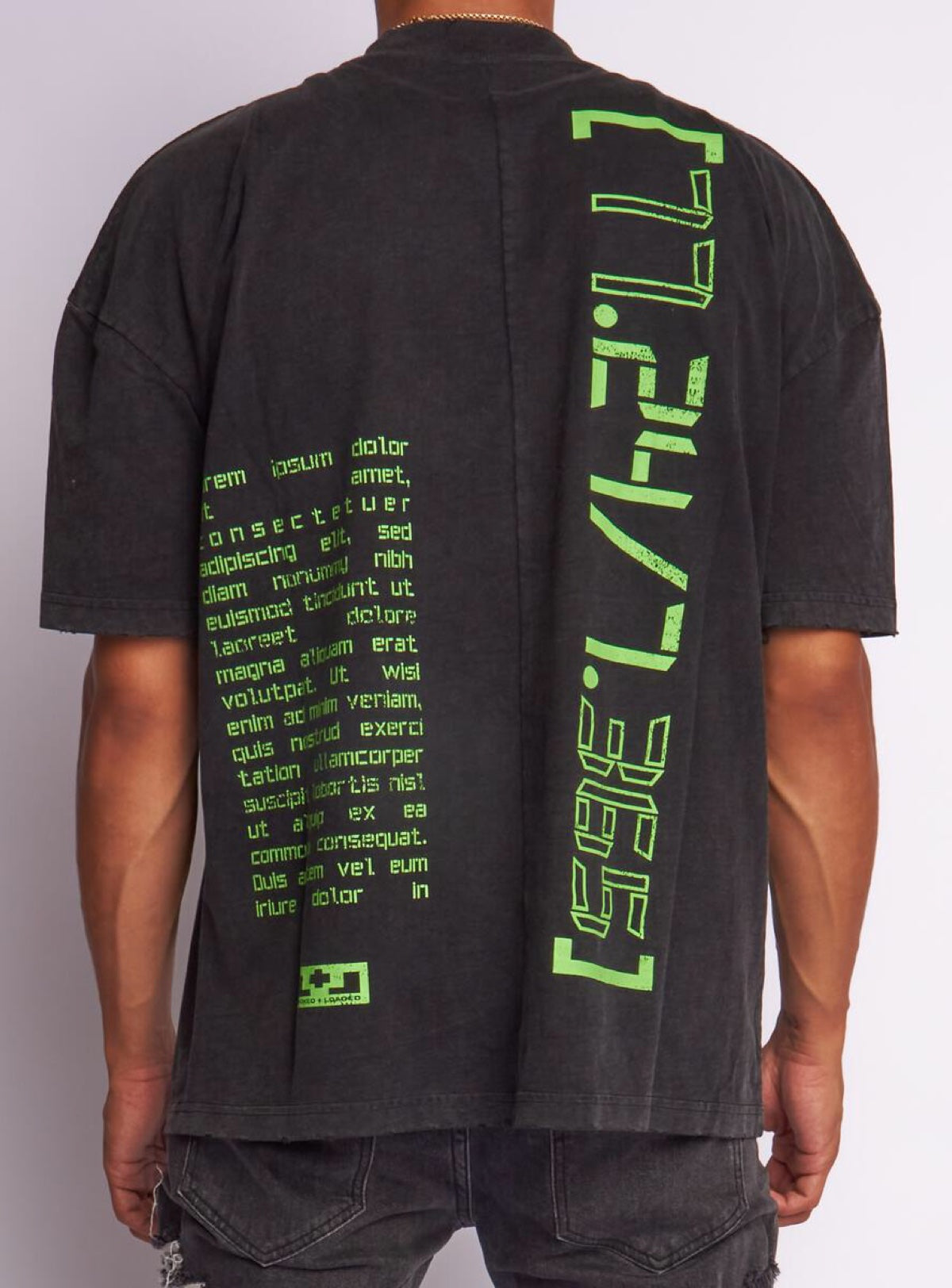 Locked & Loaded T-Shirt - Beckman - Oversized - Black And Neon - 103