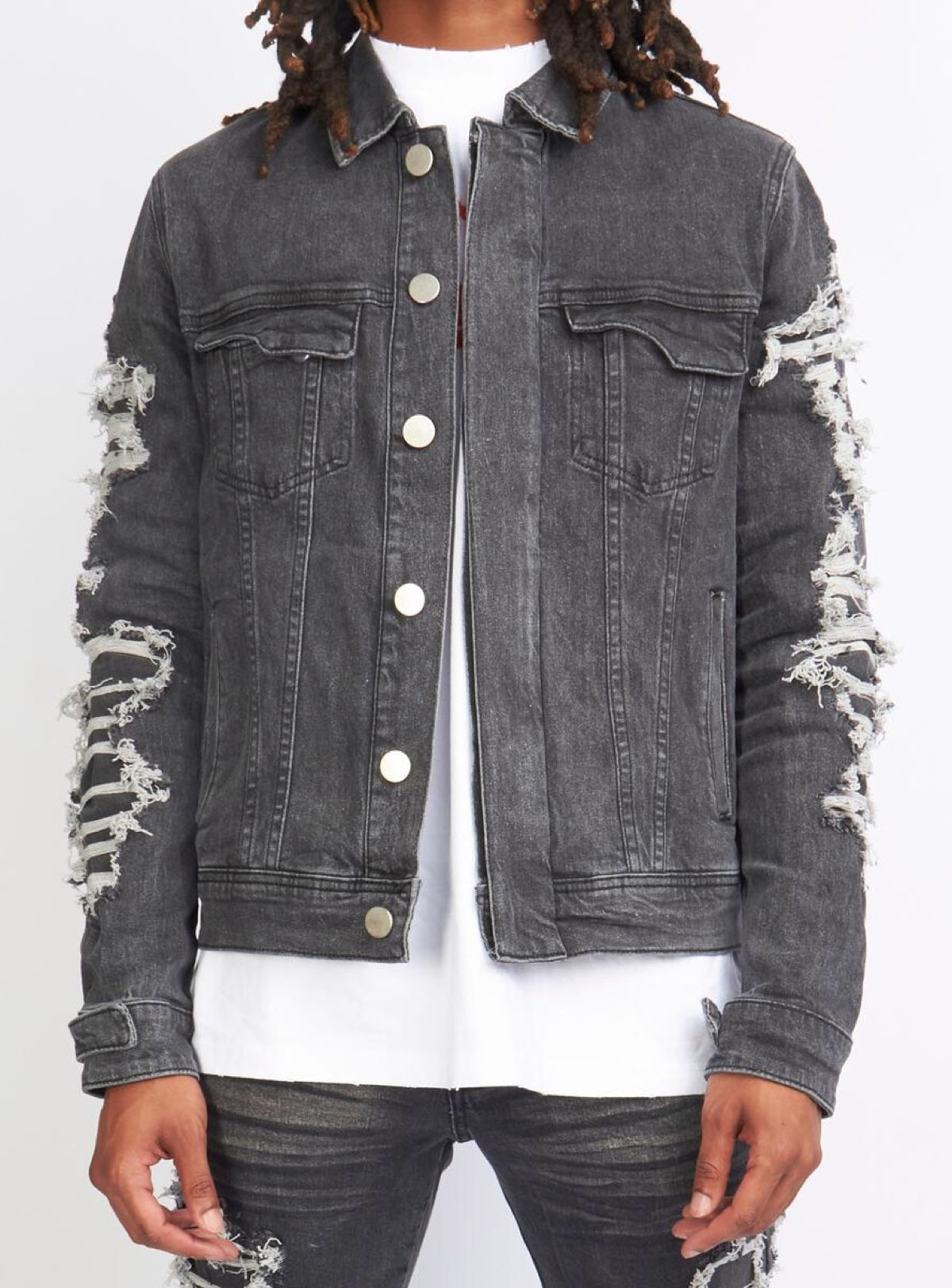 Locked & Loaded Denim Jacket - Beckman - Ultra Distressed - Black Wash - 533