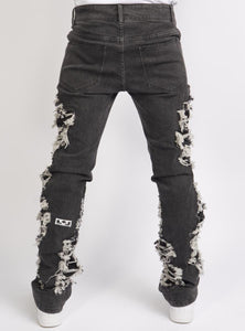 Locked & Loaded Jeans - Beckman - Stacked - Ultra Distressed - Black Wash - 505