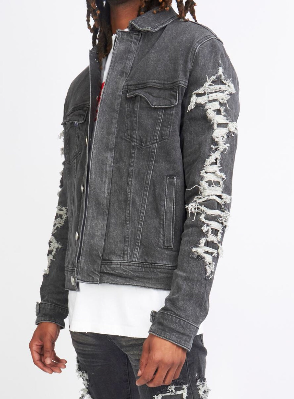 Locked & Loaded Denim Jacket - Beckman - Ultra Distressed - Black Wash - 533