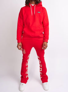 Locked & Loaded Sweatsuit - Chamber - Red And Cream - 351