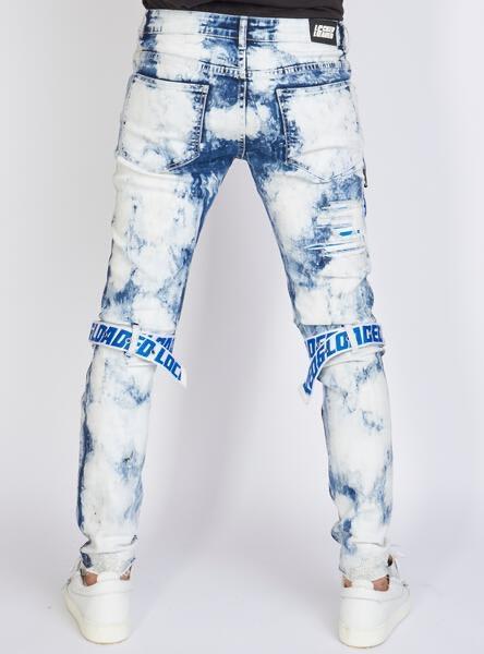 Jeans - Straps - Acid Wash And Navy - LLCDP0925565