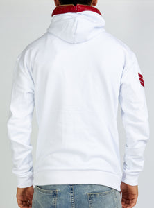 Hoodie - Leather - White and Red - LLFZ1025502