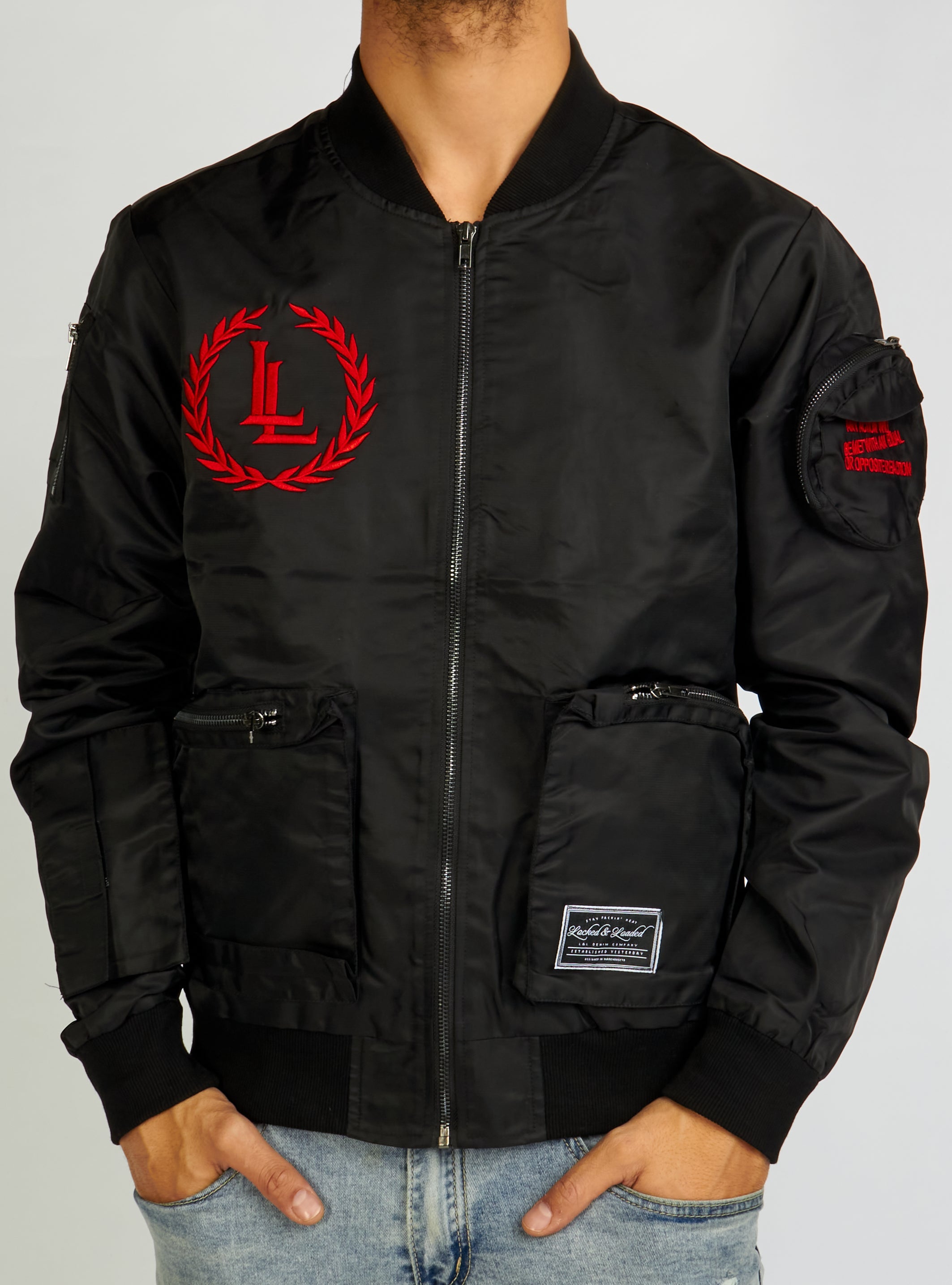 Jacket - Bomber - Black and Red - LLJKT092501