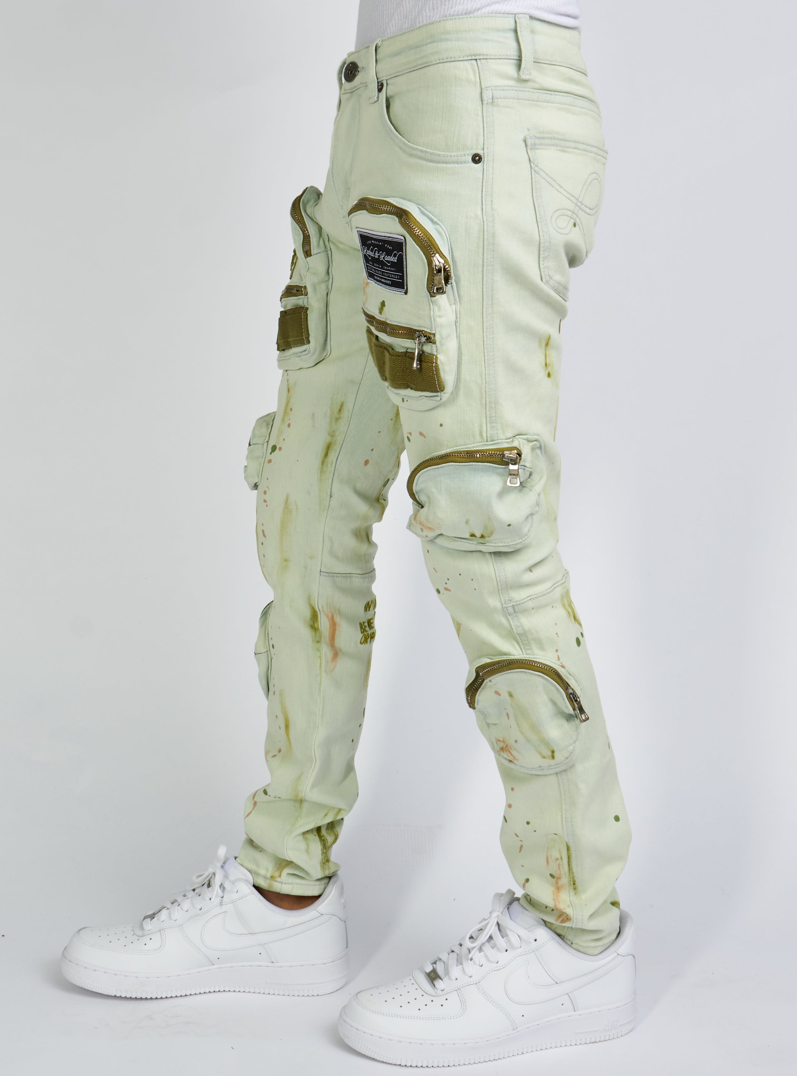 Jeans - Crest Cargo - Vintage Painted Olive - LLCD2002