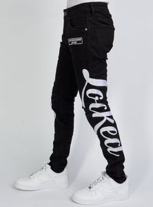 Jeans - Chain Stitch - Black and White - LLCHSE1025250