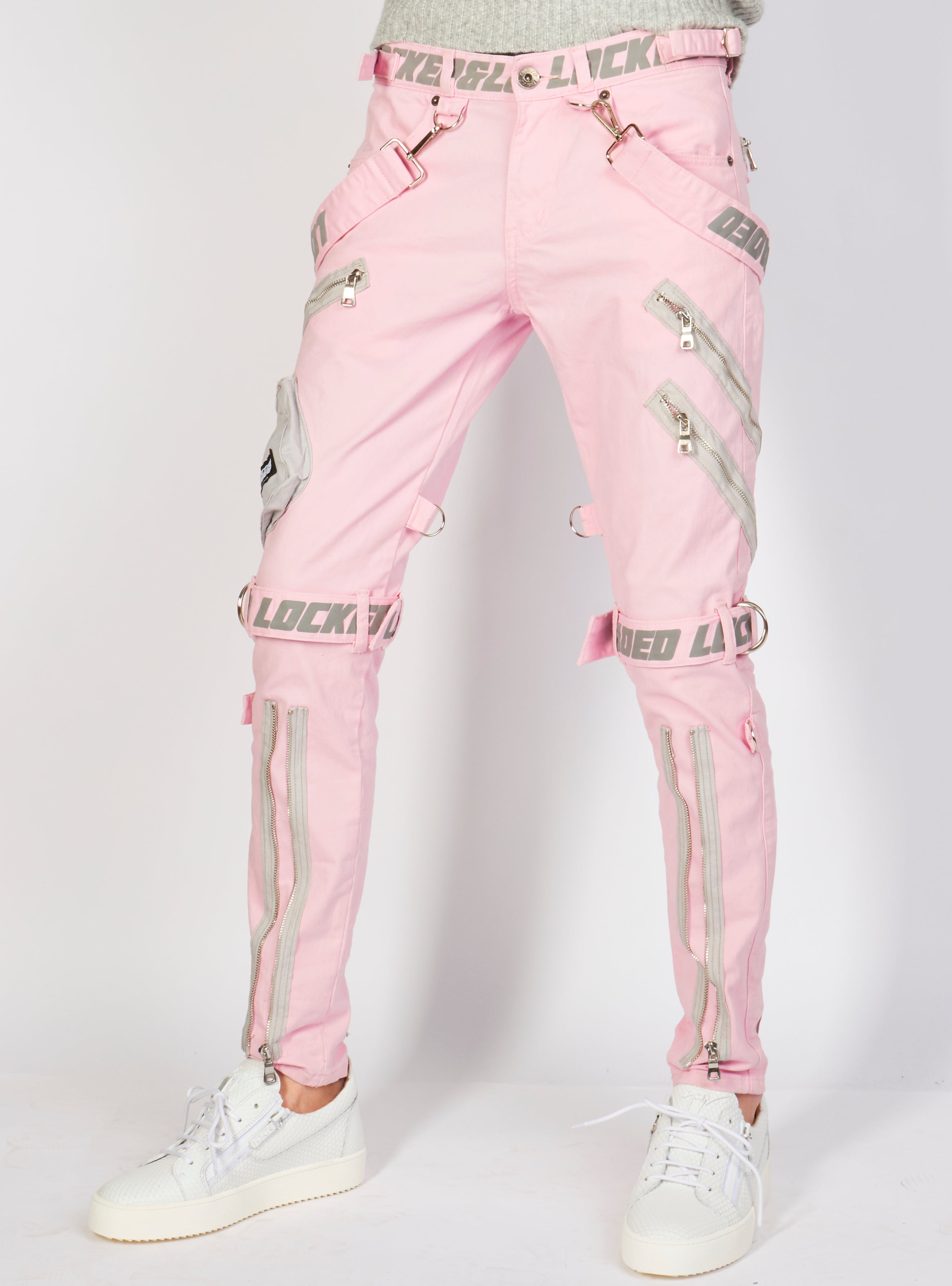 Jeans - Straps & Stones - Light Pink and Reflective - LLTP105