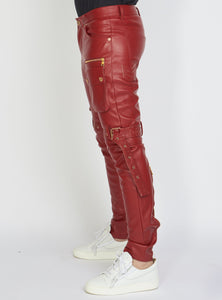 Jeans - Leather - Dark Red - LLPU1025103