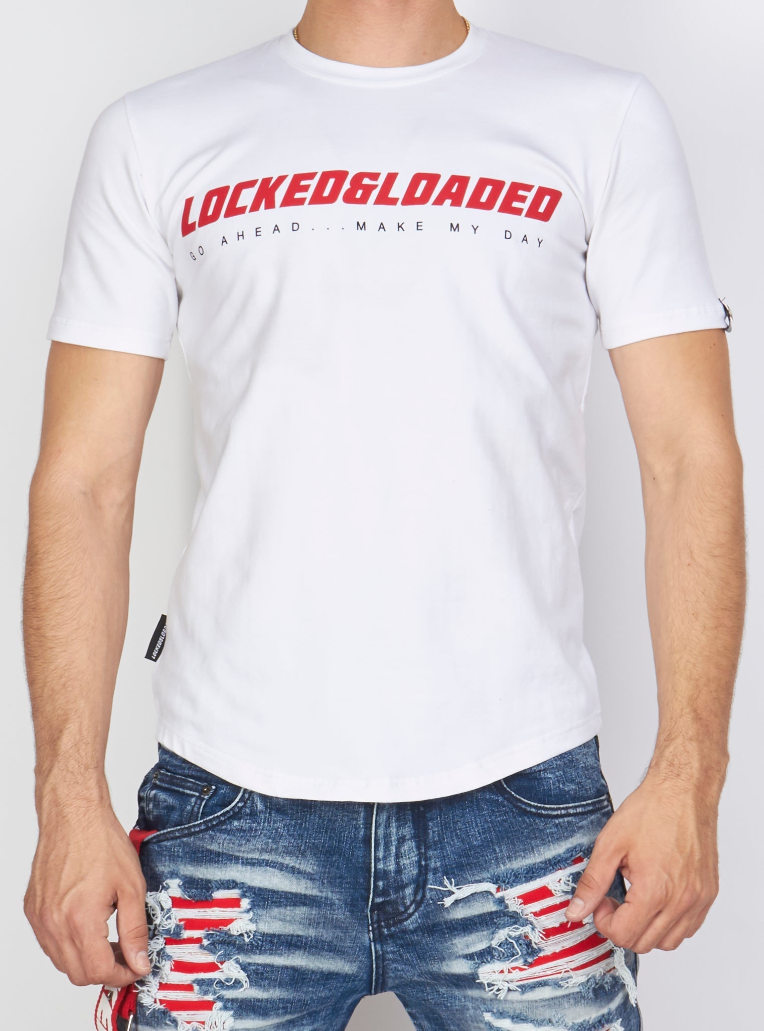 Locked & Loaded T-Shirt - L&L - White And Red