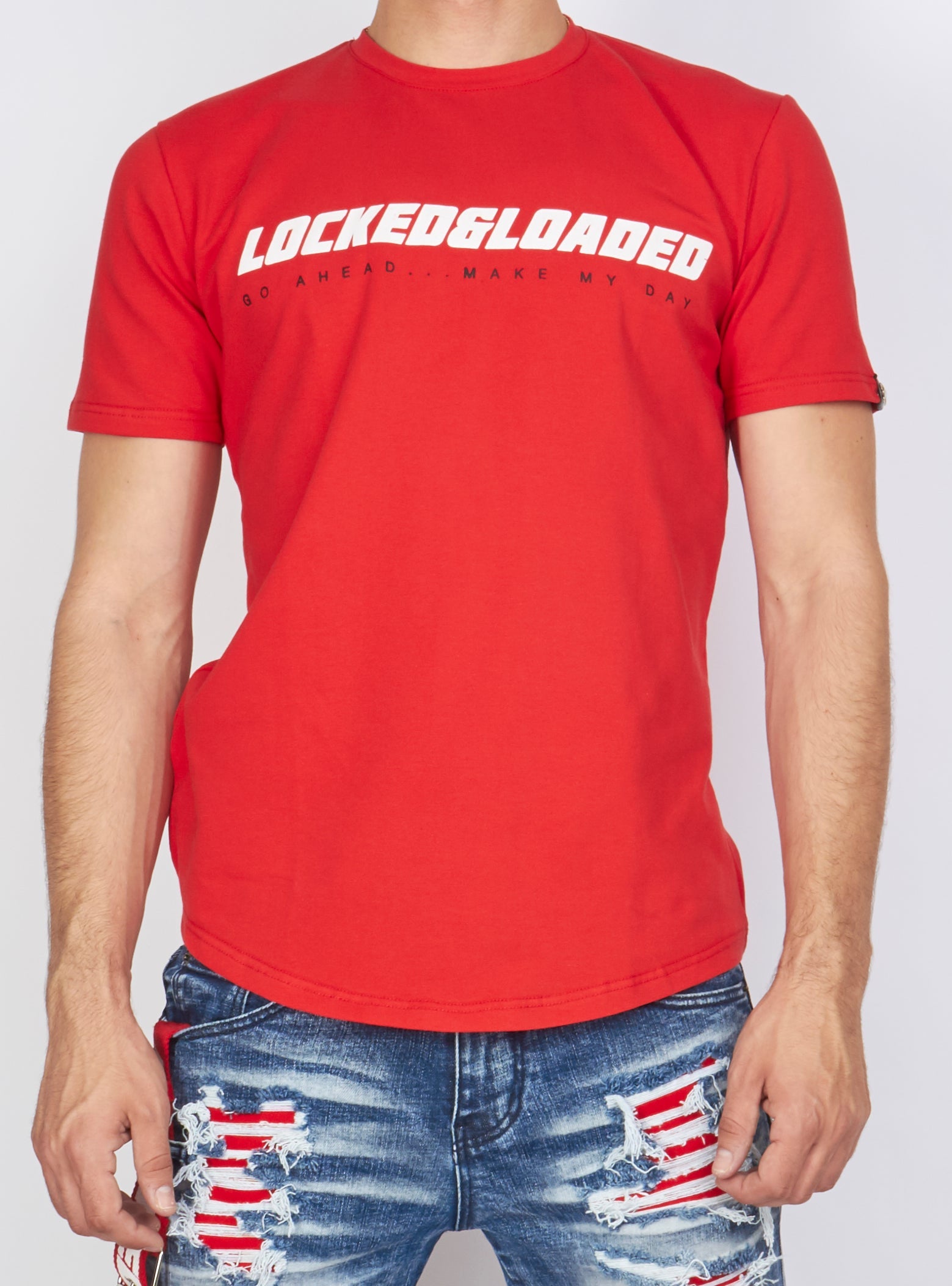 Locked & Loaded T-Shirt - L&L - Red And White