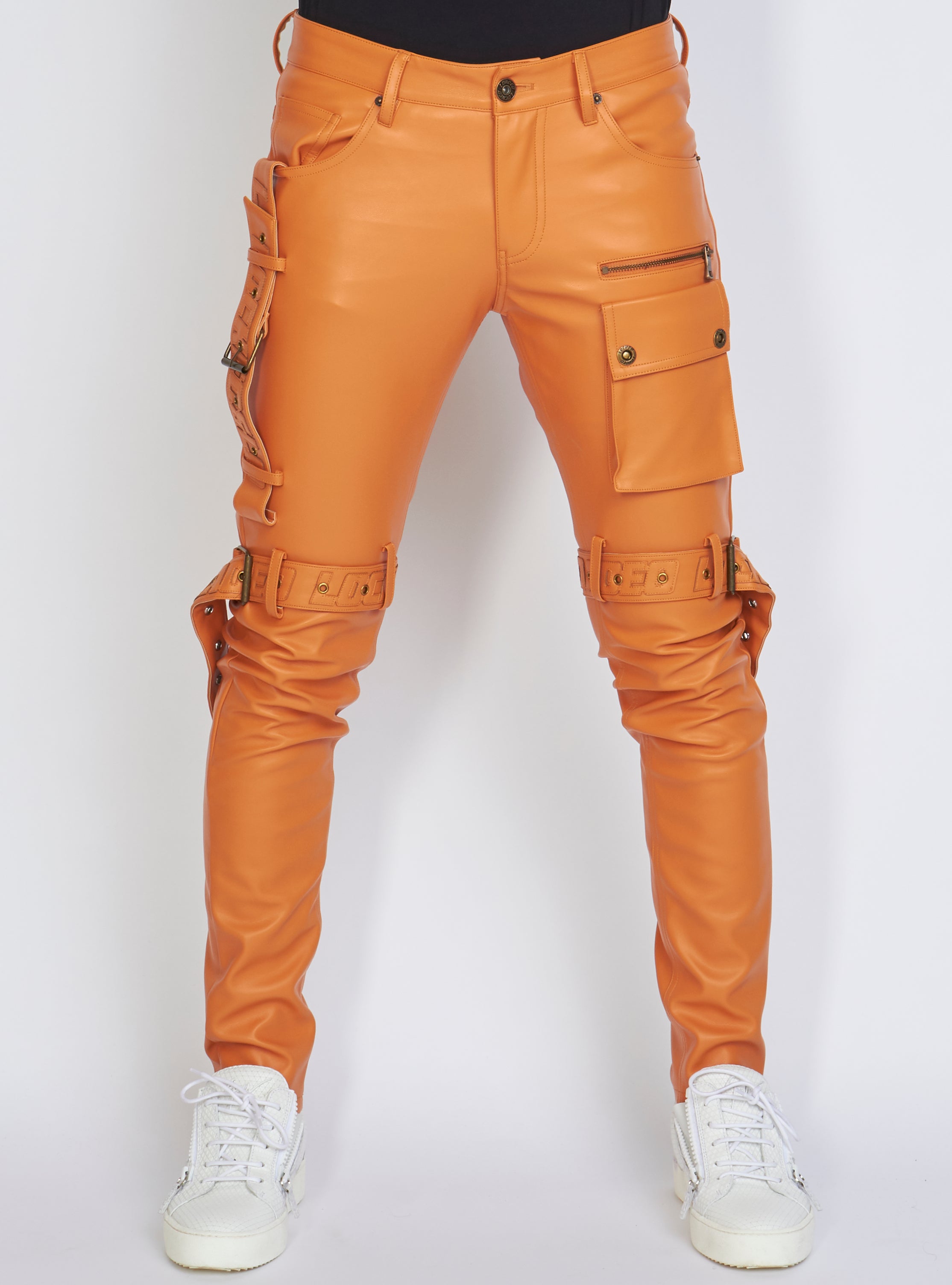 Jeans - Leather - Burnt Orange - LLPU1025105