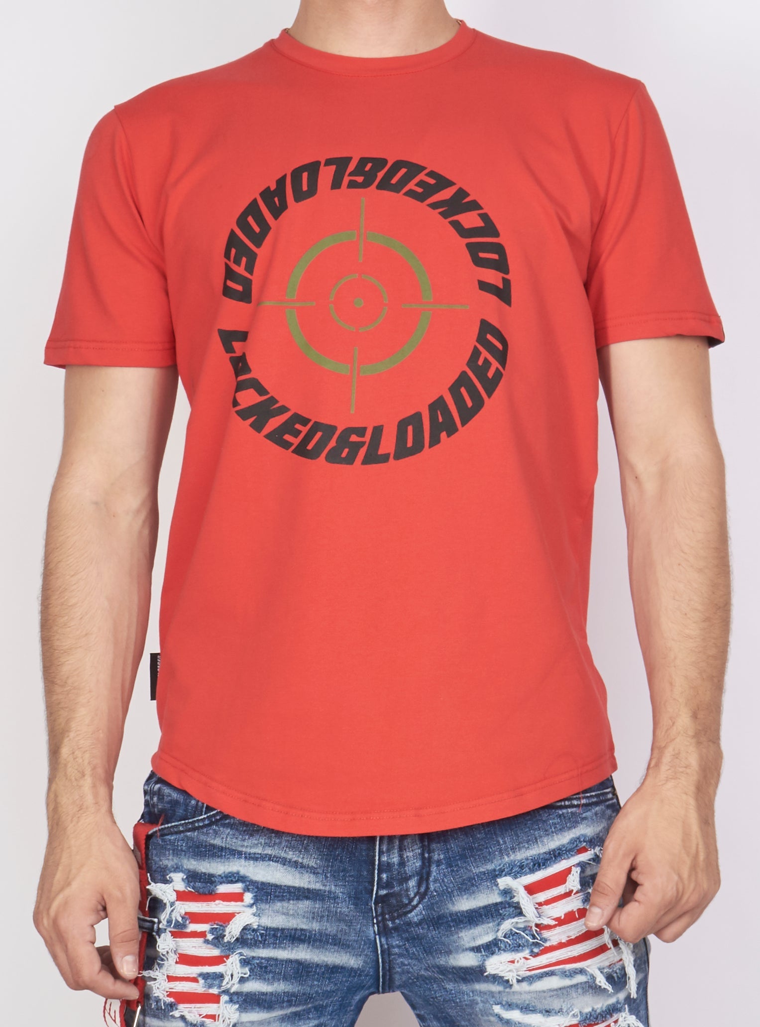 Locked & Loaded T-Shirt - Target - Red, Black And Olive