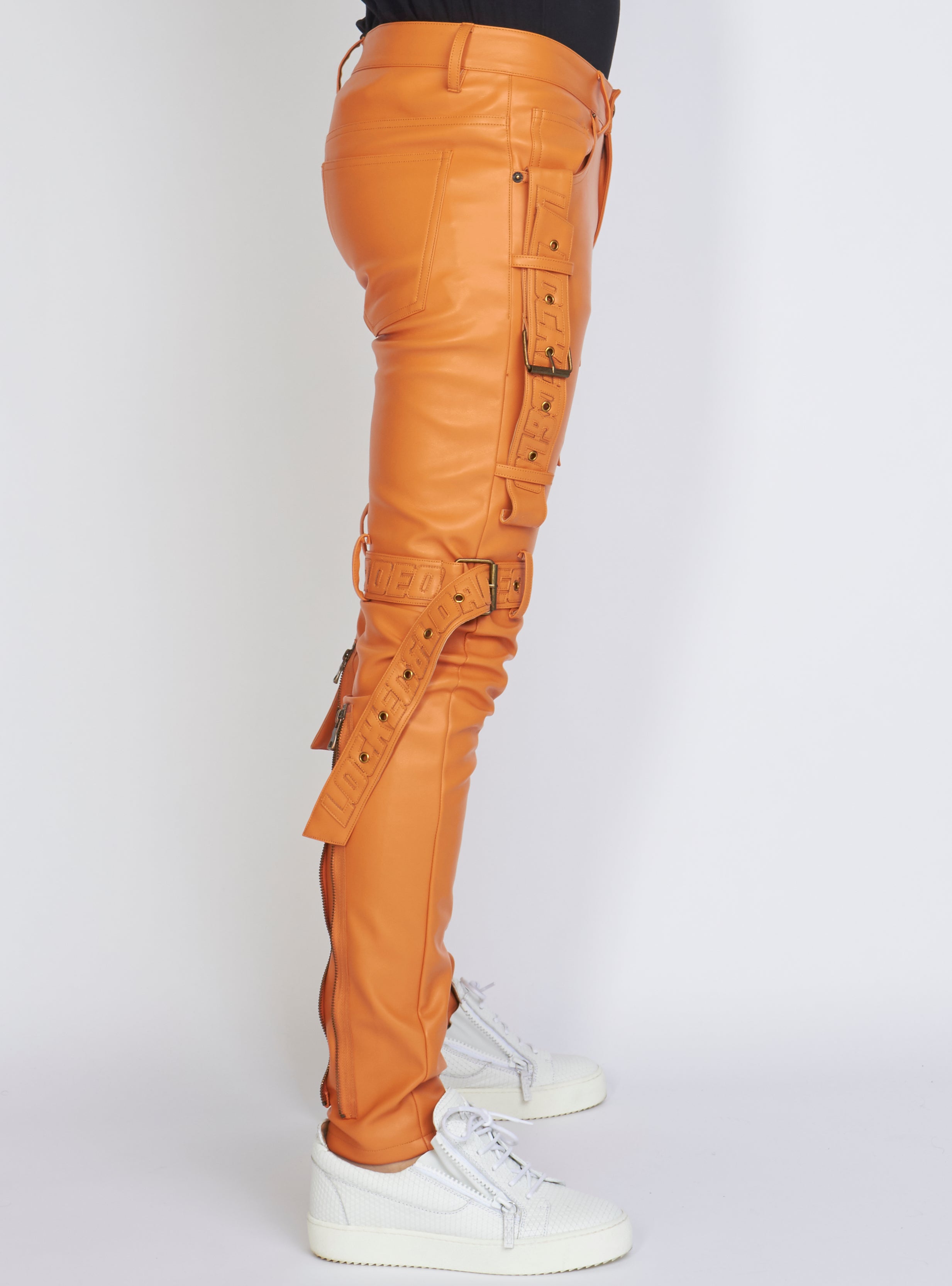 Jeans - Leather - Burnt Orange - LLPU1025105