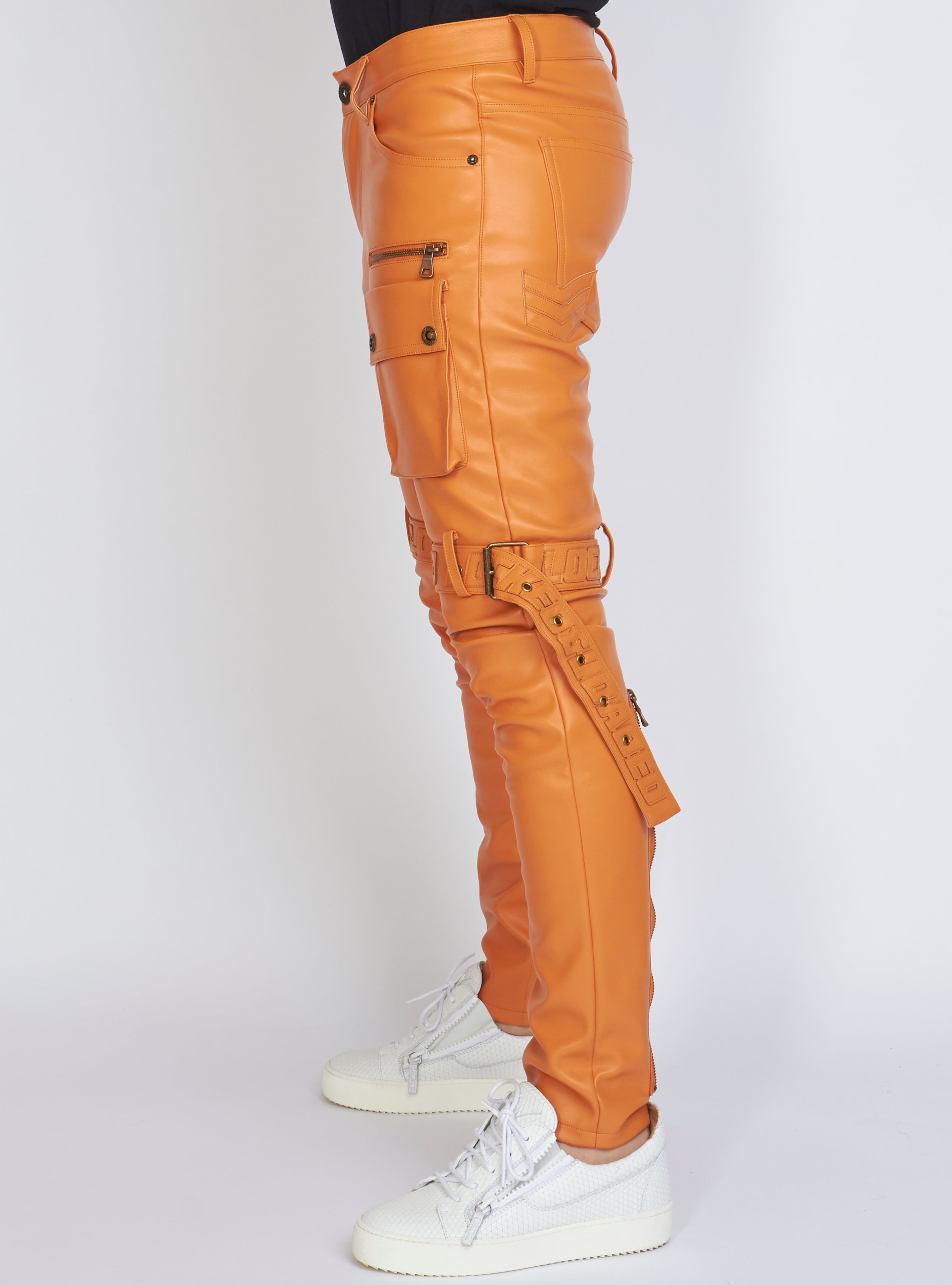 Jeans - Leather - Burnt Orange - LLPU1025105