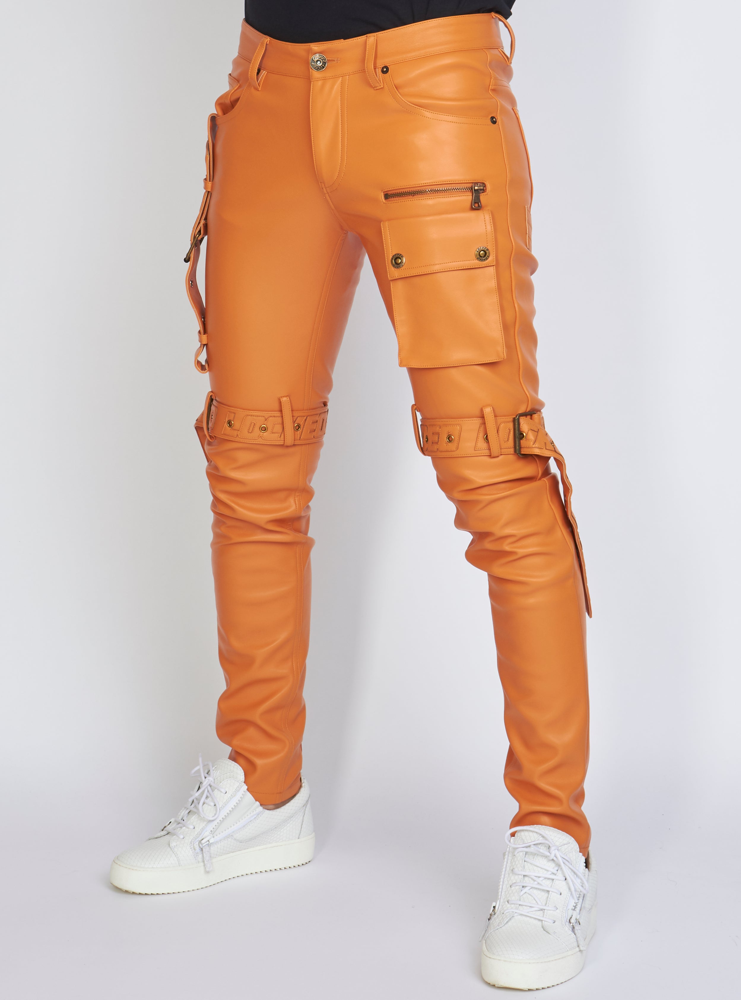 Jeans - Leather - Burnt Orange - LLPU1025105