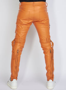 Jeans - Leather - Burnt Orange - LLPU1025105