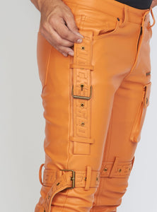 Jeans - Leather - Burnt Orange - LLPU1025105