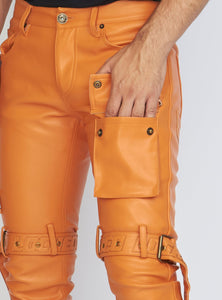 Jeans - Leather - Burnt Orange - LLPU1025105